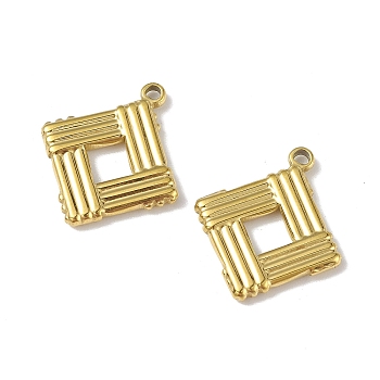 Ion Plating(IP) 304 Stainless Steel Pendants, Rhombus Charm, Golden, 17x15.5x1.7mm, Hole: 1.2mm