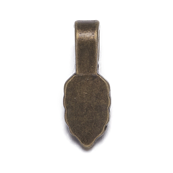 Tibetan Style Pendant Bails, Cadmium Free & Lead Free , Glue-on Bail, Antique Bronze, 16mm long, 6mm wide, 5mm thick, Hole: 3mm