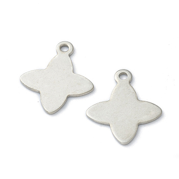 304 Stainless Steel Pendants, Star, Stainless Steel Color, 18x15x1mm, Hole: 1.6mm