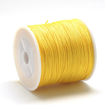 Nylon Thread, Chinese Knotting Cord, Gold, 1mm, about 284.33 yards(260m)/roll
