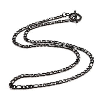 Ion Plating(IP)  304 Stainless Steel Chain Necklaces, Electrophoresis Black, 19.64 inch(49.9cm)