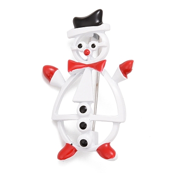 Colorful Christmas Snowman Enamel Pin, Alloy Badge for Backpack Clothes, Platinum, 46x29x11.5mm