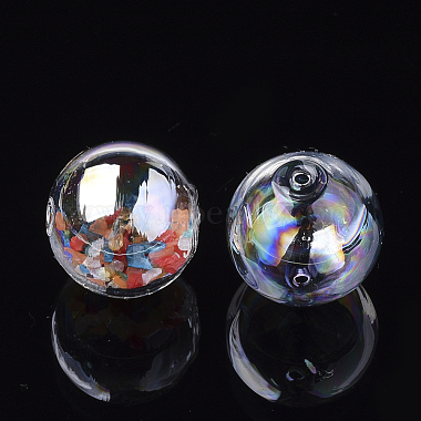 Handmade Blown Glass Globe Beads(DH017J-1-16mm-AB)-2