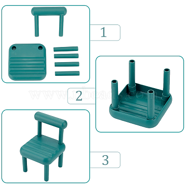5 Sets 5 Colors Plastic Mini Chair Shape Cell Phone Stand(AJEW-DR0001-04)-3