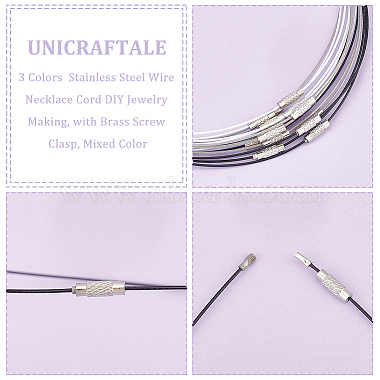 60Pcs 3 Colors  Stainless Steel Wire Necklace Cord DIY Jewelry Making(TWIR-UN0001-11)-5
