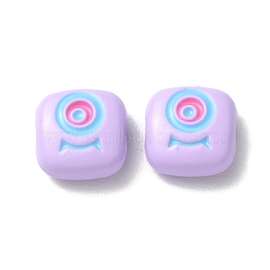 Lilac Square Alloy+Enamel Beads