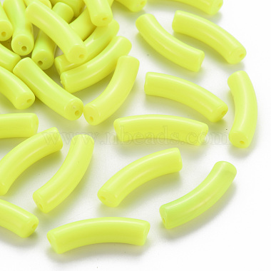 Green Yellow Tube Acrylic Beads