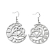 304 Stainless Steel Moon Phase with Sailor's Knot Asymmetrical Earrings(EJEW-P222-07P)-1