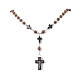 Natural Wood Rosary Bead Necklace(NJEW-JN04249)-5