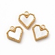 Vacuum Plating 304 Stainless Steel Heart Charms(STAS-A076-07G)-1
