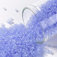 TOHO Round Seed Beads, Japanese Seed Beads, (1146) Translucent Light Sapphire Blue, 15/0, 1.5mm, Hole: 0.7mm, about 15000pcs/50g(SEED-XTR15-1146)