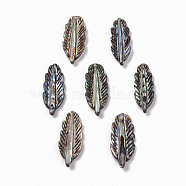 Natural Paua Shell Pendants, Leaf, 24x9x2mm(SSHEL-R144-02)