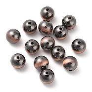 Opaque Acrylic Beads, Round, Copper Plated, 10x9.5mm, Hole: 1.8mm(MACR-M032-13R)