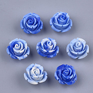 Synthetic Coral Beads, Dyed, Flower, Royal Blue, 12~13x12~13x8~9mm, Hole: 1.2mm(CORA-S027-31B)