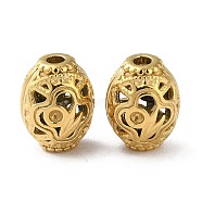 304 Stainless Steel Beads, Hollow, Barrel, Real 14K Gold Plated, 11x8.5x5.5mm, Hole: 1.8mm(STAS-Z052-04G)