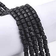 Handmade Polymer Clay Bead Strands, Column, Black, 6.5x6mm, Hole: 1.2mm, about 61pcs/strand, 15.75 inch(40cm)(CLAY-ZX006-01L)