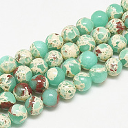 Synthetic Imperial Jasper Beads Strands, Round, Turquoise, 8~8.5mm, Hole: 1mm, about 45~48pcs/strand, 14.57~15.55 inch(37~39.5cm)(G-S300-41C-8mm)