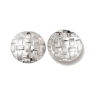 Non-Tarnish 304 Stainless Steel Pendants, Flat Round Charm, Stainless Steel Color, 20x3mm, Hole: 1.8mm(STAS-I671-23P)