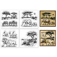 4Pcs 4 Styles PVC Stamp, for DIY Scrapbooking, Animals, 55x55mm, 1pc/style(DIY-WH0487-0116)