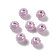 Opaque Acrylic Bead, AB Color, Round, Plum, 9.5x9mm, Hole: 2mm, about 940pcs/500g(OACR-H019-35)