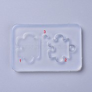 Shaker Molds, DIY Quicksand Pendant Food Grade Silicone Molds , Resin Casting Molds, For UV Resin, Epoxy Resin Jewelry Making, Puzzle, White, 89x60x7mm(DIY-L026-077)