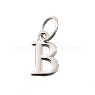 925 Sterling Silver Pendants, Letter, Letter B, 10x6x1mm, Hole: 4mm(STER-R011-07P-B)