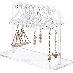 Transparent Acrylic Earring Display Stands, Coat Hanger Shape, Clear, Finish Product: 6x15x10.35cm, Hole: 2mm, about 10pcs/set(EDIS-WH0021-11)