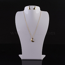 Organic Glass Necklace Displays, Necklace Bust Display Stand, White, 290x186x89mm(NDIS-P002-01A-L)