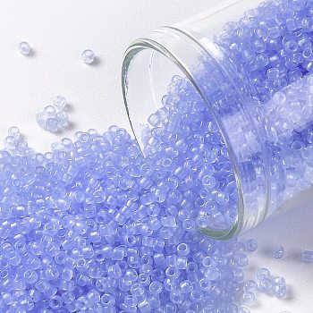 TOHO Round Seed Beads, Japanese Seed Beads, (1146) Translucent Light Sapphire Blue, 15/0, 1.5mm, Hole: 0.7mm, about 15000pcs/50g