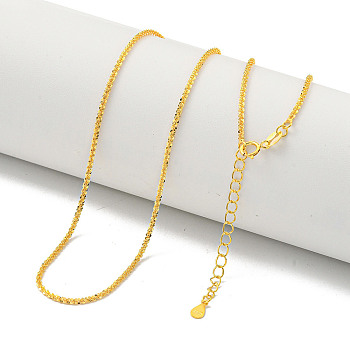 925 Sterling Silver Necklaces, Real 18K Gold Plated, 15.75 inch(40cm)