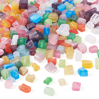 240Pcs 12 Colors Glass Imitation Gemstone Beads, Nuggest, Mixed Color, 4~9x4~9mm, Hole: 1~1.2mm, about 20Pcs/color