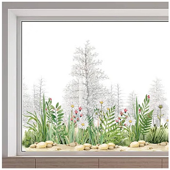 Electrostatic PVC Window Sticker, for Window Home Decoration, Other Plants, 390x1180mm