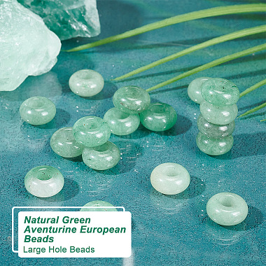 olycraft 20pcs perles européennes en aventurine verte naturelle(G-OC0004-54)-4