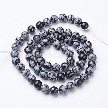 Chapelets de perles de flocon de neige en obsidienne naturelle(X-GSR6mmC009)-3