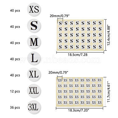 服のサイズの丸いステッカーラベル(AJEW-NB0001-94)-2