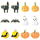 30 pcs 6 styles pendentifs en alliage d'émail plaqués en rack pour Halloween(PALLOY-CJ0002-32)-1