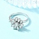 Flower Rotatable Open Cuff Rings for Women(RJEW-G333-01H)-2