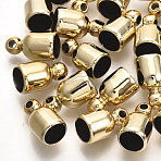 UV Plating ABS Plastic Cord Ends, End Caps, Golden, 11x6mm, Hole: 1.5mm, Inner Diameter: 4.5mm(CCB-S162-13C-02)