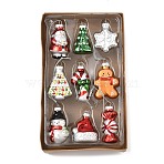 Glass Pendant Decorations, with Cord, for Christmas Tree Hanging Ornaments, Mixed Shapes, 135~150mm, Pendant: 54~60x30~40x16~29mm, 9pcs/set(HJEW-F021-02)