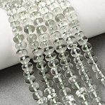 Natural Green Quartz Beads Strands, Rondelle, Smooth, Clear, 5~7x3~6mm, Hole: 0.6mm, about 107~112pcs/strand, 15.91''(40.4cm)~15.98''(40.6cm)(G-D099-01E)