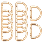 10Pcs Zinc Alloy Spring Gate Rings, D Ring Shape, Light Gold, 27x34x4.5mm(FIND-AN0001-57)