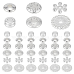 300Pcs 6 Styles DIY Beads Kits, including Alloy & Brass Spacer Beads, Silver, 4~12x1.8~3mm, Hole: 1~2.5mm, 50pcs/style(DIY-ME0001-11)