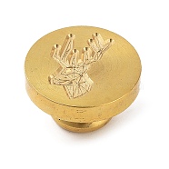 Brass Stamp Head, For Wax Seal Stamp, Deer Pattern, 1.4x2.5cm(AJEW-TAC0025-13)
