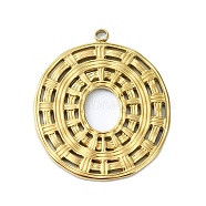 Ion Plating(IP) 304 Stainless Steel Pendants, Real 18K Gold Plated, Flat Round, 31x25.5x1.5mm, Hole: 2mm(STAS-B058-05G-03)