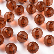 Transparent Acrylic Beads, Round, Chocolate, 16x15mm, Hole: 2.8mm, about 220pcs/500g(MACR-S370-A16mm-765)