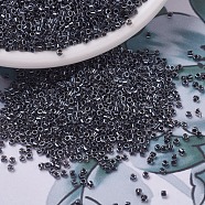 MIYUKI Delica Beads, Cylinder, Japanese Seed Beads, 11/0, (DB0925) Sparkling Charcoal Lined Crystal, 1.3x1.6mm, Hole: 0.8mm, about 20000pcs/bag, 100g/bag(SEED-J020-DB0925)