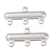 304 Stainless Steel Chandelier Component Links, Rectangle, Stainless Steel Color, 10x20.5x1mm, Hole: 1.4mm(STAS-P282-04P)