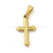 PVD Vacuum Plating 201 Stainless Steel Pendants, Cross Charms, Golden, 19x11.5x2mm, Hole: 6x2.5mm(STAS-A073-10G)