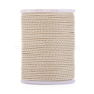 Round Waxed Polyester Cord, Taiwan Waxed Cord, Twisted Cord, Antique White, 1mm, about 12.02 yards(11m)/roll(X-YC-G006-01-1.0mm-12)