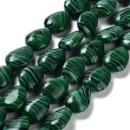 Synthetic Malachite Beads Strands, Teardrop, 17.5~18x13x6mm, Hole: 1.2mm, about 22pcs/strand, 15.24 inch(38.7cm)(G-L242-30)